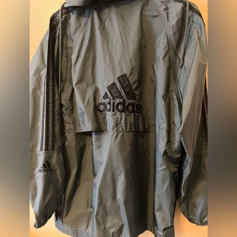 Vintage adidas windbreaker hooded jacket size medium